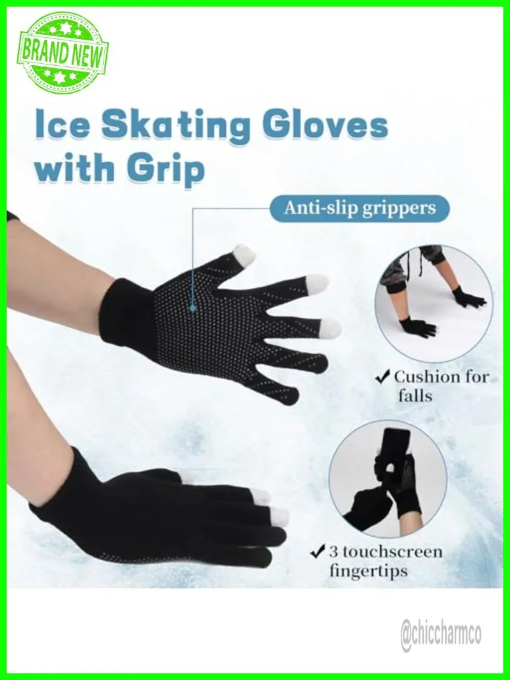 Ice Skating Leg Warmers Set - Fleece Lined, Zipper, Gloves, Headband